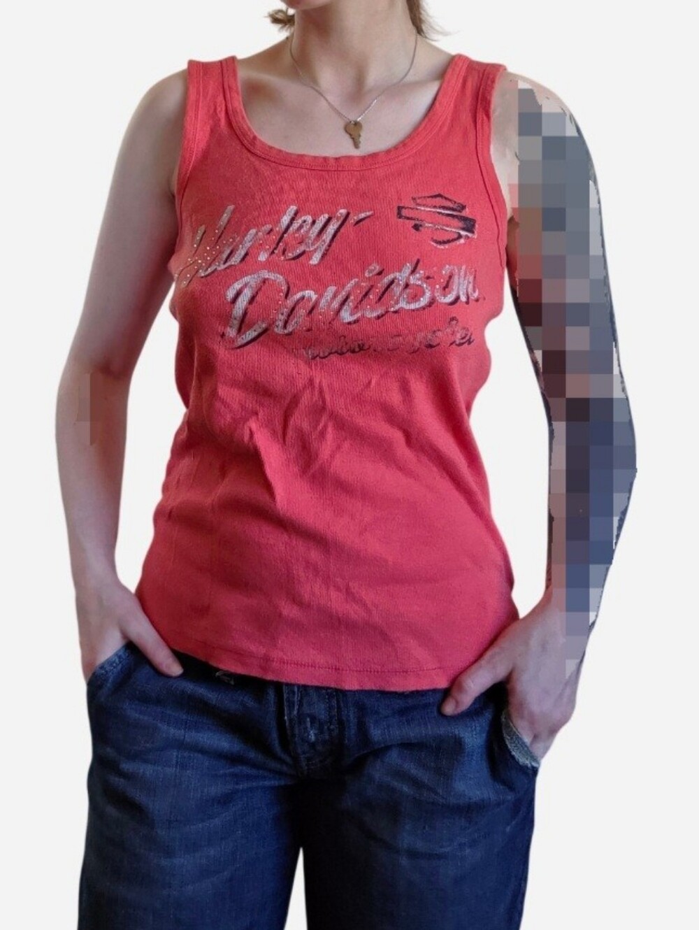 Harley Davidson coral tank top